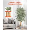 imageVEVOR Artificial Olive Tree 5 FT Tall Faux Plant Secure PE Material ampamp AntiTip Tilt Protection LowMaintenance Plant Lifelike Green Fake Potted Tree for Home Office Warehouse Decor Indoor OutdoorArtificial Ficus Tree