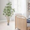 imageVEVOR Artificial Olive Tree 5 FT Tall Faux Plant Secure PE Material ampamp AntiTip Tilt Protection LowMaintenance Plant Lifelike Green Fake Potted Tree for Home Office Warehouse Decor Indoor OutdoorMultibranched Type