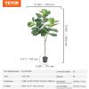 imageVEVOR Artificial Olive Tree 5 FT Tall Faux Plant Secure PE Material ampamp AntiTip Tilt Protection LowMaintenance Plant Lifelike Green Fake Potted Tree for Home Office Warehouse Decor Indoor OutdoorFiddle Leaf Fig Tree