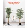 imageVEVOR Artificial Olive Tree 5 FT Tall Faux Plant Secure PE Material ampamp AntiTip Tilt Protection LowMaintenance Plant Lifelike Green Fake Potted Tree for Home Office Warehouse Decor Indoor OutdoorArtificial Ficus Tree