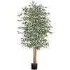 imageVEVOR Artificial Olive Tree 5 FT Tall Faux Plant Secure PE Material ampamp AntiTip Tilt Protection LowMaintenance Plant Lifelike Green Fake Potted Tree for Home Office Warehouse Decor Indoor OutdoorArtificial Ficus Tree