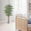 imageVEVOR Artificial Olive Tree 5 FT Tall Faux Plant Secure PE Material ampamp AntiTip Tilt Protection LowMaintenance Plant Lifelike Green Fake Potted Tree for Home Office Warehouse Decor Indoor OutdoorArtificial Ficus Tree