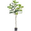 imageVEVOR Artificial Olive Tree 5 FT Tall Faux Plant Secure PE Material ampamp AntiTip Tilt Protection LowMaintenance Plant Lifelike Green Fake Potted Tree for Home Office Warehouse Decor Indoor OutdoorFiddle Leaf Fig Tree