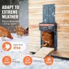 imageVEVOR Automatic Chicken Coop Door Auto Chicken Door Opener with Timer ampamp Light Sensor Aluminum Chicken Coops Door with Remote Control and LCD Screen 4 Modes Opening Battery or DC PoweredBlue