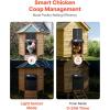 imageVEVOR Automatic Chicken Coop Door Auto Chicken Door Opener with Timer ampamp Light Sensor Aluminum Chicken Coops Door with Remote Control and LCD Screen 4 Modes Opening Battery or DC PoweredBlack