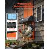 imageVEVOR Automatic Chicken Coop Door Auto Chicken Door Opener with Timer ampamp Light Sensor Aluminum Chicken Coops Door with Remote Control and LCD Screen 4 Modes Opening Battery or DC PoweredOrange
