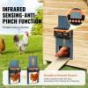 imageVEVOR Automatic Chicken Coop Door Auto Chicken Door Opener with Timer ampamp Light Sensor Aluminum Chicken Coops Door with Remote Control and LCD Screen 4 Modes Opening Battery or DC PoweredBlue