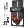 imageVEVOR Automatic Chicken Coop Door Auto Chicken Door Opener with Timer ampamp Light Sensor Aluminum Chicken Coops Door with Remote Control and LCD Screen 4 Modes Opening Battery or DC PoweredBlack