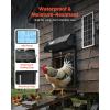 imageVEVOR Automatic Chicken Coop Door Auto Chicken Door Opener with Timer ampamp Light Sensor Aluminum Chicken Coops Door with Remote Control and LCD Screen 4 Modes Opening Battery or DC PoweredBlack