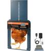 imageVEVOR Automatic Chicken Coop Door Auto Chicken Door Opener with Timer ampamp Light Sensor Aluminum Chicken Coops Door with Remote Control and LCD Screen 4 Modes Opening Battery or DC PoweredBlue