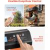 imageVEVOR Automatic Chicken Coop Door Auto Chicken Door Opener with Timer ampamp Light Sensor Aluminum Chicken Coops Door with Remote Control and LCD Screen 4 Modes Opening Battery or DC PoweredOrange
