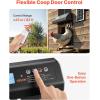 imageVEVOR Automatic Chicken Coop Door Auto Chicken Door Opener with Timer ampamp Light Sensor Aluminum Chicken Coops Door with Remote Control and LCD Screen 4 Modes Opening Battery or DC PoweredBlack