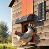 imageVEVOR Automatic Chicken Coop Door Auto Chicken Door Opener with Timer ampamp Light Sensor Aluminum Chicken Coops Door with Remote Control and LCD Screen 4 Modes Opening Battery or DC PoweredOrange