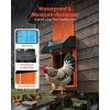 imageVEVOR Automatic Chicken Coop Door Auto Chicken Door Opener with Timer ampamp Light Sensor Aluminum Chicken Coops Door with Remote Control and LCD Screen 4 Modes Opening Battery or DC PoweredOrange