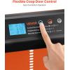 imageVEVOR Automatic Chicken Coop Door Auto Chicken Door Opener with Timer ampamp Light Sensor Aluminum Chicken Coops Door with Remote Control and LCD Screen 4 Modes Opening Battery or DC PoweredOrange