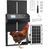 imageVEVOR Automatic Chicken Coop Door Auto Chicken Door Opener with Timer ampamp Light Sensor Aluminum Chicken Coops Door with Remote Control and LCD Screen 4 Modes Opening Battery or DC PoweredBlack