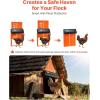 imageVEVOR Automatic Chicken Coop Door Auto Chicken Door Opener with Timer ampamp Light Sensor Aluminum Chicken Coops Door with Remote Control and LCD Screen 4 Modes Opening Battery or DC PoweredOrange