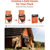 imageVEVOR Automatic Chicken Coop Door Auto Chicken Door Opener with Timer ampamp Light Sensor Aluminum Chicken Coops Door with Remote Control and LCD Screen 4 Modes Opening Battery or DC PoweredOrange