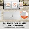 imageVEVOR BBQ Access Door 24W x 24H Inch Double Outdoor Kitchen Stainless Steel Flush Mount Door Double Wall Vertical with Handles and Hooks for BBQ Island Grilling Station Outside Cabinet42W x 21H