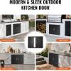 imageVEVOR BBQ Access Door 24W x 24H Inch Double Outdoor Kitchen Stainless Steel Flush Mount Door Double Wall Vertical with Handles and Hooks for BBQ Island Grilling Station Outside Cabinet31W x 24HBlack