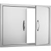 imageVEVOR BBQ Access Door 24W x 24H Inch Double Outdoor Kitchen Stainless Steel Flush Mount Door Double Wall Vertical with Handles and Hooks for BBQ Island Grilling Station Outside Cabinet31W x 24H