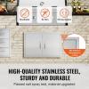 imageVEVOR BBQ Access Door 24W x 24H Inch Double Outdoor Kitchen Stainless Steel Flush Mount Door Double Wall Vertical with Handles and Hooks for BBQ Island Grilling Station Outside Cabinet305W x 21H