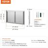 imageVEVOR BBQ Access Door 24W x 24H Inch Double Outdoor Kitchen Stainless Steel Flush Mount Door Double Wall Vertical with Handles and Hooks for BBQ Island Grilling Station Outside Cabinet36W x 21H