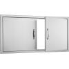imageVEVOR BBQ Access Door 24W x 24H Inch Double Outdoor Kitchen Stainless Steel Flush Mount Door Double Wall Vertical with Handles and Hooks for BBQ Island Grilling Station Outside Cabinet42W x 21H