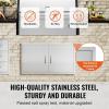 imageVEVOR BBQ Access Door 24W x 24H Inch Double Outdoor Kitchen Stainless Steel Flush Mount Door Double Wall Vertical with Handles and Hooks for BBQ Island Grilling Station Outside Cabinet36W x 21H