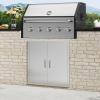imageVEVOR BBQ Access Door 24W x 24H Inch Double Outdoor Kitchen Stainless Steel Flush Mount Door Double Wall Vertical with Handles and Hooks for BBQ Island Grilling Station Outside Cabinet31W x 31H