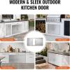 imageVEVOR BBQ Access Door 24W x 24H Inch Double Outdoor Kitchen Stainless Steel Flush Mount Door Double Wall Vertical with Handles and Hooks for BBQ Island Grilling Station Outside Cabinet42W x 21H