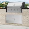 imageVEVOR BBQ Access Door 24W x 24H Inch Double Outdoor Kitchen Stainless Steel Flush Mount Door Double Wall Vertical with Handles and Hooks for BBQ Island Grilling Station Outside Cabinet42W x 21H