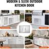 imageVEVOR BBQ Access Door 24W x 24H Inch Double Outdoor Kitchen Stainless Steel Flush Mount Door Double Wall Vertical with Handles and Hooks for BBQ Island Grilling Station Outside Cabinet28W x 19H