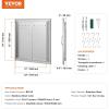imageVEVOR BBQ Access Door 24W x 24H Inch Double Outdoor Kitchen Stainless Steel Flush Mount Door Double Wall Vertical with Handles and Hooks for BBQ Island Grilling Station Outside Cabinet24W x 24H