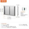 imageVEVOR BBQ Access Door 24W x 24H Inch Double Outdoor Kitchen Stainless Steel Flush Mount Door Double Wall Vertical with Handles and Hooks for BBQ Island Grilling Station Outside Cabinet28W x 19H