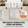 imageVEVOR BBQ Access Door 24W x 24H Inch Double Outdoor Kitchen Stainless Steel Flush Mount Door Double Wall Vertical with Handles and Hooks for BBQ Island Grilling Station Outside Cabinet24W x 24H