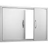 imageVEVOR BBQ Access Door 24W x 24H Inch Double Outdoor Kitchen Stainless Steel Flush Mount Door Double Wall Vertical with Handles and Hooks for BBQ Island Grilling Station Outside Cabinet39W x 26H