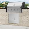 imageVEVOR BBQ Access Door 24W x 24H Inch Double Outdoor Kitchen Stainless Steel Flush Mount Door Double Wall Vertical with Handles and Hooks for BBQ Island Grilling Station Outside Cabinet26W x 24H