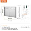 imageVEVOR BBQ Access Door 24W x 24H Inch Double Outdoor Kitchen Stainless Steel Flush Mount Door Double Wall Vertical with Handles and Hooks for BBQ Island Grilling Station Outside Cabinet39W x 26H