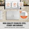 imageVEVOR BBQ Access Door 24W x 24H Inch Double Outdoor Kitchen Stainless Steel Flush Mount Door Double Wall Vertical with Handles and Hooks for BBQ Island Grilling Station Outside Cabinet33W x 22H
