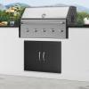 imageVEVOR BBQ Access Door 24W x 24H Inch Double Outdoor Kitchen Stainless Steel Flush Mount Door Double Wall Vertical with Handles and Hooks for BBQ Island Grilling Station Outside Cabinet31W x 24HBlack