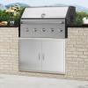 imageVEVOR BBQ Access Door 24W x 24H Inch Double Outdoor Kitchen Stainless Steel Flush Mount Door Double Wall Vertical with Handles and Hooks for BBQ Island Grilling Station Outside Cabinet39W x 26H