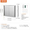 imageVEVOR BBQ Access Door 24W x 24H Inch Double Outdoor Kitchen Stainless Steel Flush Mount Door Double Wall Vertical with Handles and Hooks for BBQ Island Grilling Station Outside Cabinet31W x 24H