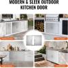 imageVEVOR BBQ Access Door 24W x 24H Inch Double Outdoor Kitchen Stainless Steel Flush Mount Door Double Wall Vertical with Handles and Hooks for BBQ Island Grilling Station Outside Cabinet39W x 26H