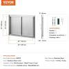 imageVEVOR BBQ Access Door 24W x 24H Inch Double Outdoor Kitchen Stainless Steel Flush Mount Door Double Wall Vertical with Handles and Hooks for BBQ Island Grilling Station Outside Cabinet33W x 22H