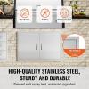 imageVEVOR BBQ Access Door 24W x 24H Inch Double Outdoor Kitchen Stainless Steel Flush Mount Door Double Wall Vertical with Handles and Hooks for BBQ Island Grilling Station Outside Cabinet35W x 24H