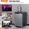 imageVEVOR Beer Kegerator Dual Tap Commercial Draft Beer Dispenser for D system Full Size Keg Refrigerator with 5lbs CO2 Tank Hold 2 Sixth  2 Ball lock keg BlackSingle Tap Silver