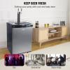 imageVEVOR Beer Kegerator Dual Tap Commercial Draft Beer Dispenser for D system Full Size Keg Refrigerator with 5lbs CO2 Tank Hold 2 Sixth  2 Ball lock keg BlackDual TapSilver