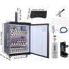 imageVEVOR Beer Kegerator Dual Tap Commercial Draft Beer Dispenser for D system Full Size Keg Refrigerator with 5lbs CO2 Tank Hold 2 Sixth  2 Ball lock keg BlackSingle Tap Silver