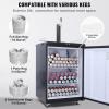 imageVEVOR Beer Kegerator Dual Tap Commercial Draft Beer Dispenser for D system Full Size Keg Refrigerator with 5lbs CO2 Tank Hold 2 Sixth  2 Ball lock keg BlackSingle Tap Silver